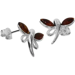 Paar Ohrstecker OSTSEE-SCHMUCK "Ostsee-Schmuck Ohrstecker Schmetterling Ohrstecker Schmetterling", weiß, Ohrringe, Damen, 15 x 11mm, Silber 925 (Sterlingsilber)