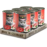 LEONARDO Nassfutter [6x400g Rind] | Getreidefreies Nassfutter für Katzen | Feuchtfutter Alleinfutter aus der Dose