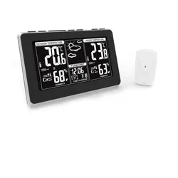 Adler AD 1175 Wetterstation Schwarz Wettervorhersage Temperatur Luftfeuchtigkeit