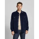 Tommy Hilfiger Regular Fit Hemdjacke mit Knopfleiste Modell 'CORDUROY', Marine, XXL