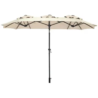 Spetebo Doppel Sonnenschirm 300 x 150 cm Natur