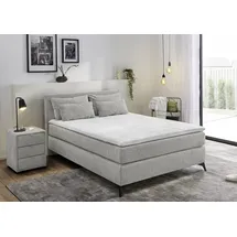 Jockenhöfer Gruppe Boxspringbett »Paulina, inkl. Topper und Kissen, Härtegrade wählbar« 140x200 cm oder 180x200cm, grau