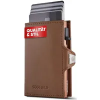 SF SCOFIELD SCOFIELD Duality Slim Wallet mit Münzfach | Kartenetui Herren 9-10 Karten | Geldbeutel Portemonnaie mit RFID Schutz | Wallets for Men | Kreditkartenetui