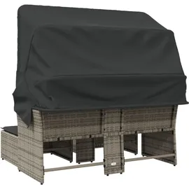 vidaXL Gartensofa 2-Sitzer Loungesofa grau