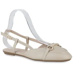 Damen Sling Ballerinas in Beige