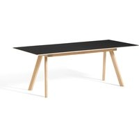 Tisch CPH30 ausziehbar water-based lacquered oak - black linoleum 160 cm L