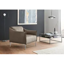 W.Schillig Cocktailsessel sally, mit Metallfüßen in Chrom glänzend braun