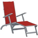 vidaXL Gartenliege Liegestuhl mit Fußstütze und Auflage 1 x 1 x 1 cm Rot