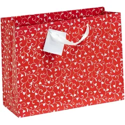 Clairefontaine 5x Geschenktasche Premium Shopping 32x13x24,5 cm, Kollektion Valentine - Rot 212870C