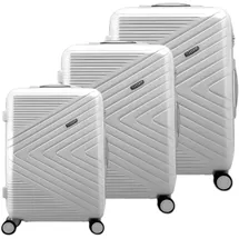 Avizar 3er Hartschalenkoffer Chevron mit TSA-Schloss, Koffer, Grau