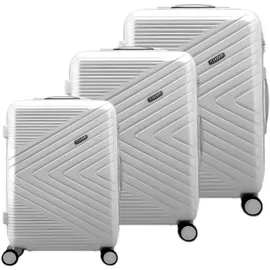 Avizar 3er Hartschalenkoffer Chevron mit TSA-Schloss, Koffer, Grau