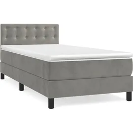 vidaXL Boxspringbett 100 x 200 cm Hellgrau