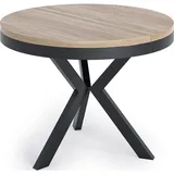 WFL GROUP Esstisch Sonoma Eiche, Rund,Rund, 100x76x100 cm, Esszimmer, Tische, Esstische