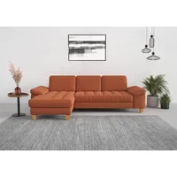 sit&more Ecksofa SIT & MORE "Westham L-Form", orange (terra), B:275cm H:88cm T:172cm, 90% Polyester 10% Polyamid, Sofas, Ecksofa, mit Recamiere, mit oder ohne Bettfunktion, Bettkasten, Füße Eiche