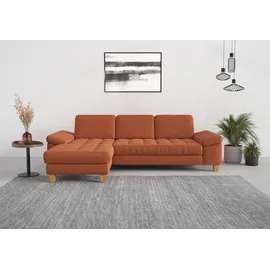 sit&more Ecksofa SIT & MORE "Westham L-Form", orange (terra), B:275cm H:88cm T:172cm, 90% Polyester 10% Polyamid, Sofas, Ecksofa, mit Recamiere, mit oder ohne Bettfunktion, Bettkasten, Füße Eiche