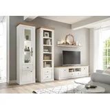 Home Affaire Wohnwand HOME AFFAIRE "Westminster BESTSELLER", weiß (pinie weiß, wotan eiche), B/H/T: 342cmcm, Kastenmöbel-Sets, Holz Wohnwände Wohnwand, im romantischen Landhausstil