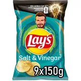 Lay's Salt & Vinegar Geschmack- Knusprig gewürzte Kartoffelchips für eine gelungene Party (9 x 150 g) (Verpackungsdesign kann abweichen)