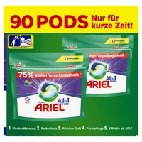 Ariel Waschmittel Pods All-in-1, Color Waschmittel, Farbschutz, 90 Waschladungen