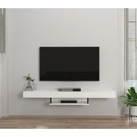 moebel17 Alberes TV-Lowboard 150x22x29,6 cm Weiß Holz