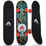 Apollo 61 cm Kinderskateboard - Flash schwarz|beige 61 CM