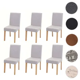 Mendler Esszimmerstuhl Littau Textil creme-beige 6er Set