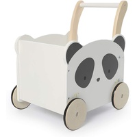 labebe Kinder Lauflernwagen Holz, Baby Panda Lauflernhilfe Mit Stauraum für 1-3 Jahre,Gehfrei/Laufwagen/Toddler Push & Pull Toys/Spielzeug/Kinderwagen/Activity Babywalker