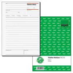 Sigel Telefon-Notiz TN515 50 Blatt A5 hoch 4004360922565 Sigel
