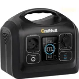 Craftfull Powerstation Adventure CP-600, 595 Wh, 600 Watt, tragbar, Lithium-Akku, Steckdose, USB (Schwarz)