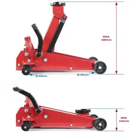 Primaster Rangierwagenheber Stahl 500 mm rot