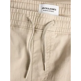 JACK & JONES "JPSTCOLE DYLAN CARGO SHORTS MID", Herren, Gr. S, N-Gr, crockery, Web, Obermaterial: 98% Baumwolle, 2% Elasthan, unifarben, relaxed fit knöchellang, Hosen Cargohose