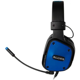 SADES Dpower SA-722 Gaming Headset, schwarz/blau, 3,5 mm Klinke, kabelgebunden, Stereo, Over Ear, PC, PS4 u. 5, Xbox, Nintendo Switch