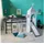Homestyle4u Hochbett mit Vorhang 90 x 200 cm Kiefer massiv grau