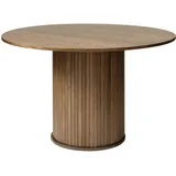 home24 Esstisch, Eiche, Holzwerkstoff, furniert, rund, Säule, 120x75x120 cm, Esszimmer, Tische, Esstische, Esstische rund
