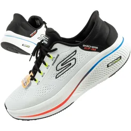 SKECHERS Herren Hands Free Slip-Ins: Go Run Elevate 2.0 Banyan Sneaker, Weiß/Mehrfarbig, 44 EU - 44 EU