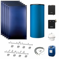 Buderus Solaranlage Logaplus S94 - 5 Kollektoren (12,75m2) SKT1.0-s mit Pufferspeicher PNR750 blau und Frischwasserstation - 7739610793