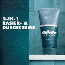 Gillette Body&Intimate 2in1 Shave Cream Rasierprodukt mit Reinigungsemulsion für die Leistengegend für Herren 150 ml