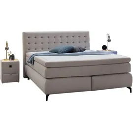 Jockenhöfer Boxspringbett »Jessica inklusive 9cm Kaltschaum-Topper«, und 7-Zonen-TTFK-Matratze (H3,H3/H4 oder H4), Liegefläche 180x200cm grau