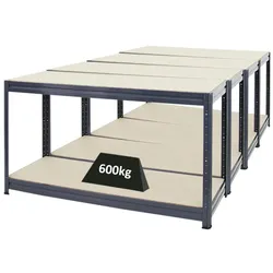 PROREGAL Mega Deal 4x Höhenverstellbare Werkbank DINO HxBxT 90x160x60cm Traglast 600kg Grau, Werktisch, Arbeitstisch