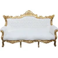 Casa Padrino Barock 3-er Sofa Master Weiss / Gold