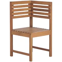 Beliani Eckmodul für Eckbank Hellbraun Akazienholz Eckstuhl Ecksessel Landhausstil