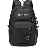 Schulrucksack Mädchen Teenager Schultasche Großen Rucksack Schule Trekking Rucksack Reisender Rucksack Schwarz Wasserdicht Und Schmutzabweisend für Schule Reise