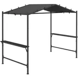 Outsunny Grillpavillon, Dunkelgrau, Metall, Kunststoff, 149x230x277 cm, Sonnen- & Sichtschutz, Pavillons & Pergolas