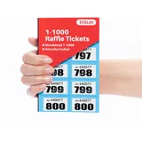 evelay Cloakroom Tombola Draw Tickets nummeriert blau 1-1000