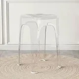 Esszimmerstühle aus Acryl, stapelbar, für Restaurants und Schulen, transparente rückenfreie Hocker, platzsparend, ideal für Partys
