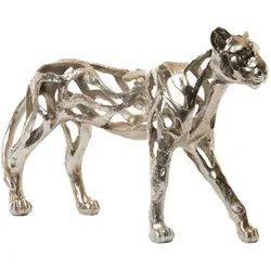 Leopard Savanne versilbert - Anderes Amadeus Polyresin 31x8.5 cm