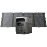 ECOFLOW DELTA 3 Max tragbare Powerstation 2 048 Wh mit 400W Bifazialem Solarpanel, 2 400 W X-Boost Ausgang, 500 W Solareingang, LiFePO4 Batterie