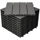 ECD Germany Terrassendielen WPC Terrassenfliesen mit Drainage und Klicksystem für Garten Balkon, BxL: je 30x30 cm, 22 mm Stärke, (55-St), Bodenbelag für 5m2 Anthrazit rutschfest Balkonfliesen Klickfliesen weiß 30 cm x 30 cm