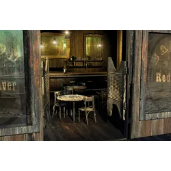 Fototapete PAPERMOON "SALOON-WILD WEST NOSTALGIE RETRO VINTAGE BAR COWBOY XXL", bunt, B:3,00m L:2,23m, Vlies, Tapeten
