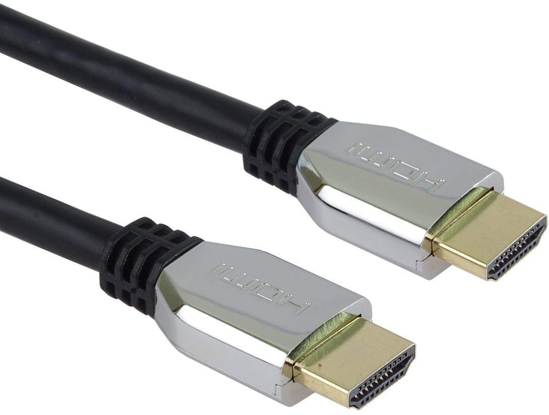 PremiumCord 8K Ultra High Speed ​​HDMI 2.1 Kabel M/M 48Gbps mit Ethernet, Kompatibel mit Video 8K@60Hz, Deep Color, 3D, eARC, HDR, 3X geschirmt, vergoldete Anschlüsse, silberne Zinkverbinder, 2 m