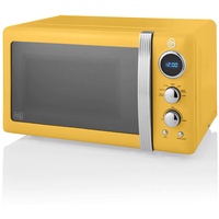 Swan Retro Digitale Mikrowelle 20L, 5 Leistungsstufen, Auftauen, Timer,